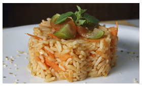 Arroz com cenoura e curry